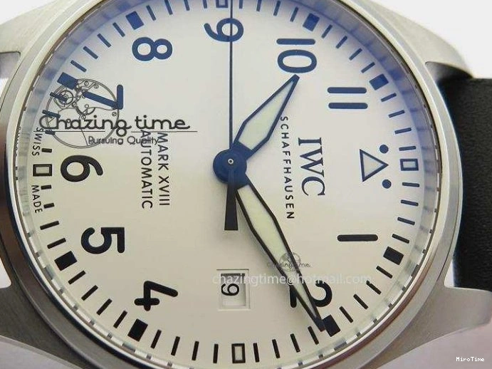 MIROTIME 0517 Mark XVIII IW327002 SS Mk Maker Best Edition White Dial On Black Leather Strap A SunProtective 7298